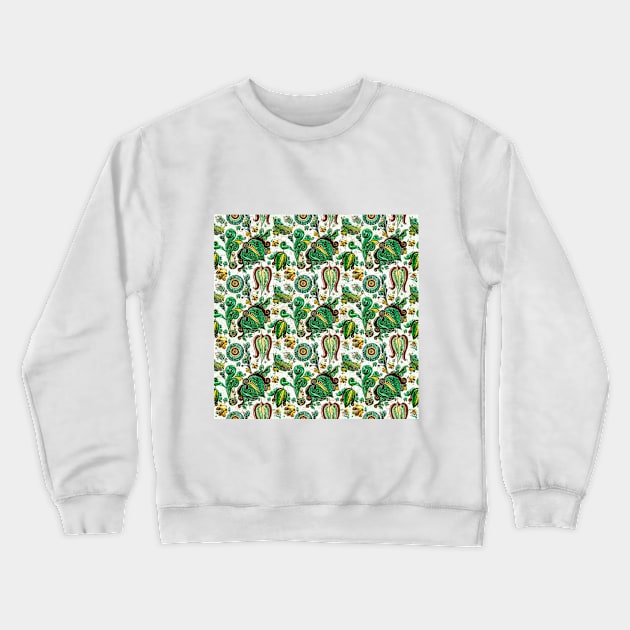 Traditional Ukrainian Floral Seamless Pattern Crewneck Sweatshirt by Gogodzy